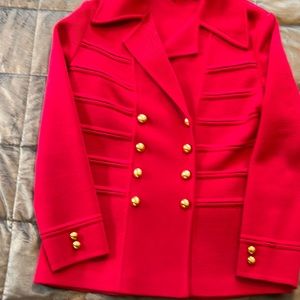 Beautiful hot pink wool jacket ( not red). From England